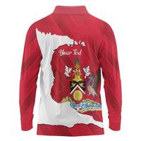 Personalized Trinidad and Tobago Independence Day Long Sleeve Polo Shirt August 31st Proud - Wonder Print Shop
