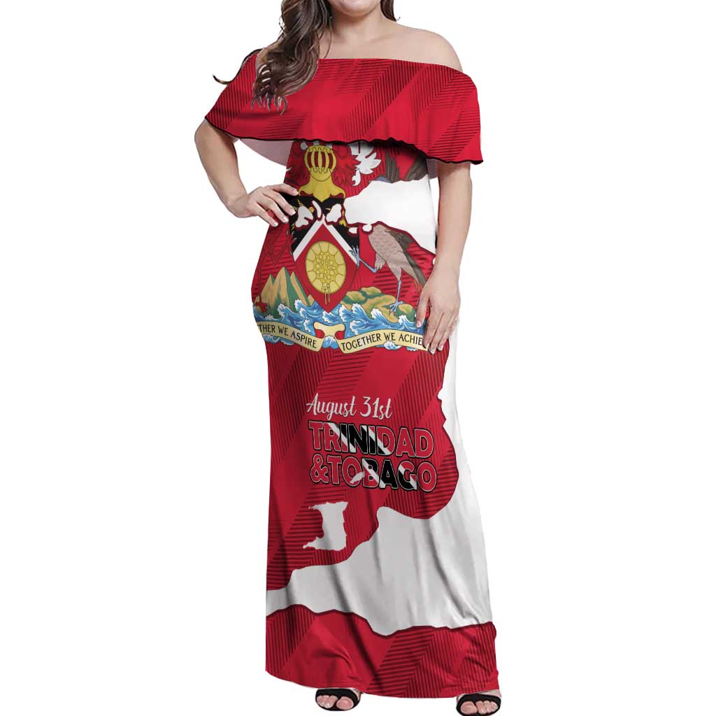 Personalized Trinidad and Tobago Independence Day Off Shoulder Maxi Dress August 31st Proud - Wonder Print Shop