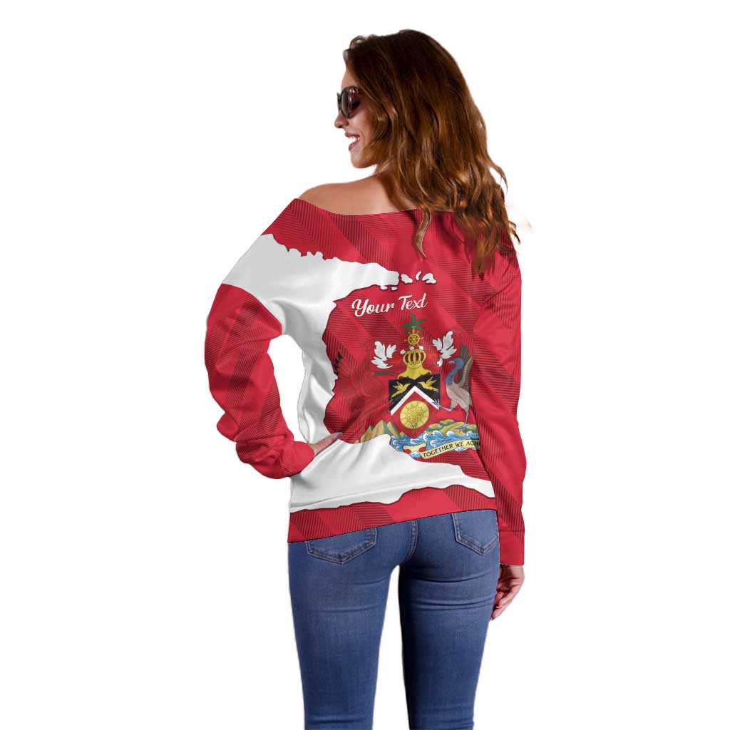 Personalized Trinidad and Tobago Independence Day Off Shoulder Sweater August 31st Proud - Wonder Print Shop