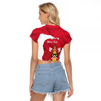 Personalized Trinidad and Tobago Independence Day Raglan Cropped T Shirt August 31st Proud - Wonder Print Shop