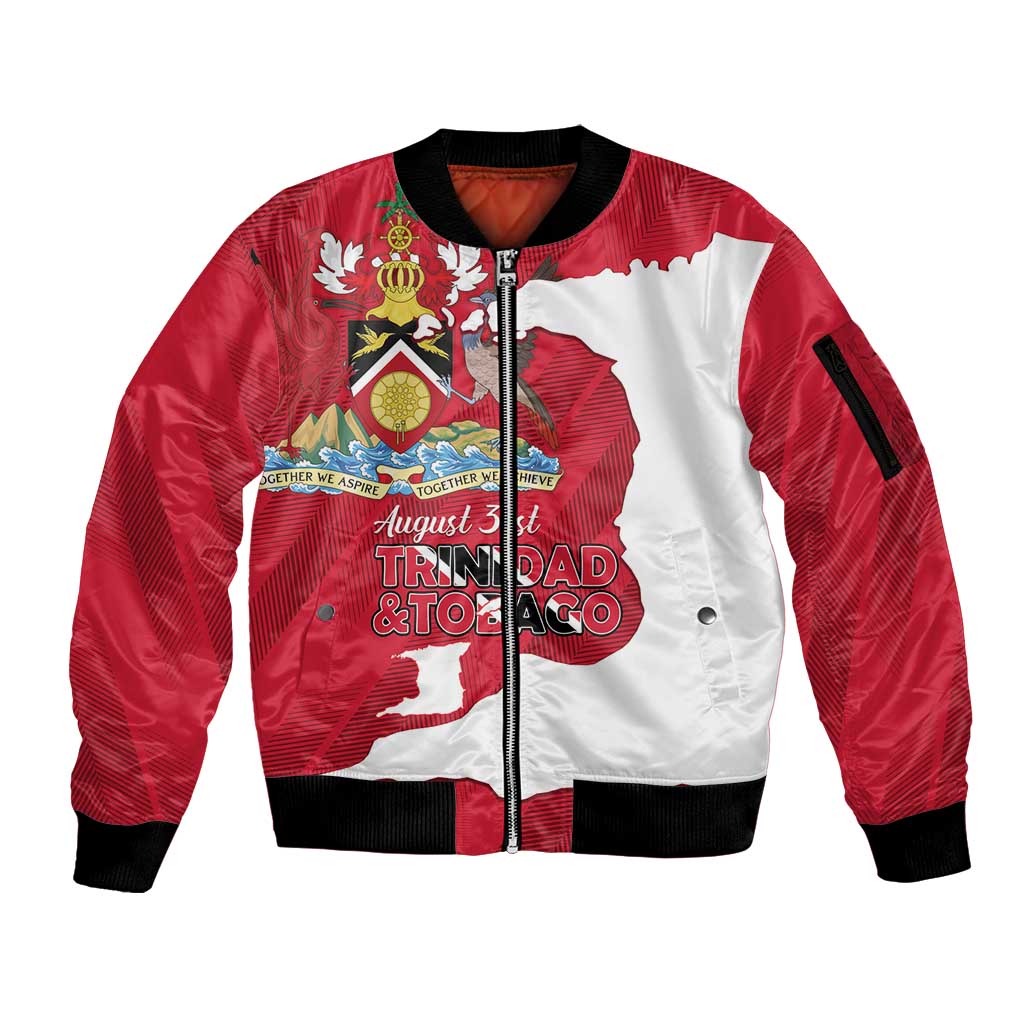 Personalized Trinidad and Tobago Independence Day Sleeve Zip Bomber Jacket August 31st Proud - Wonder Print Shop