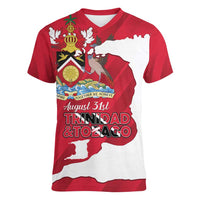 Personalized Trinidad and Tobago Independence Day Women V-Neck T-Shirt August 31st Proud - Wonder Print Shop