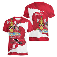 Personalized Trinidad and Tobago Independence Day Women V-Neck T-Shirt August 31st Proud - Wonder Print Shop
