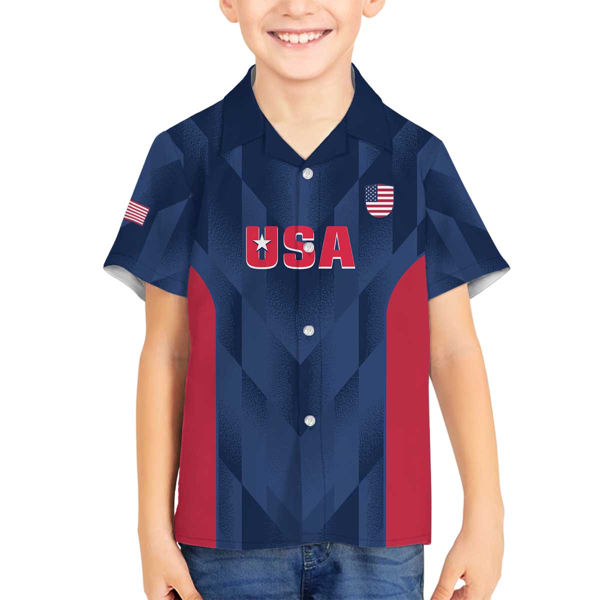 Custom USA Cricket Family Matching Off The Shoulder Long Sleeve Dress and Hawaiian Shirt Go United States Simple Version - Wonder Print Shop