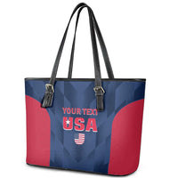 Custom USA Cricket Leather Tote Bag Go United States Simple Version - Wonder Print Shop
