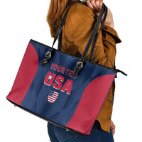 Custom USA Cricket Leather Tote Bag Go United States Simple Version - Wonder Print Shop