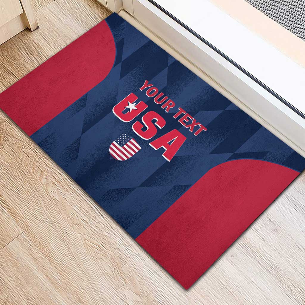 Custom USA Cricket Rubber Doormat Go United States Simple Version - Wonder Print Shop