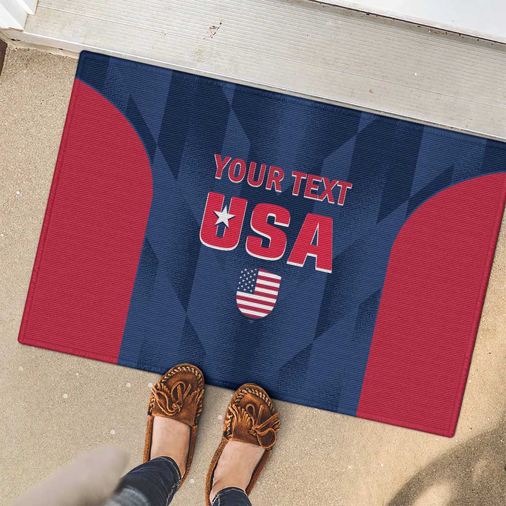 Custom USA Cricket Rubber Doormat Go United States Simple Version - Wonder Print Shop