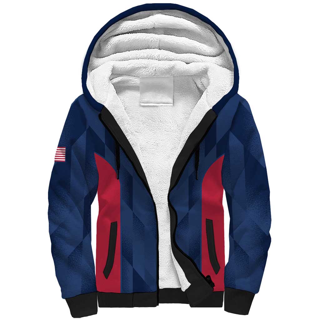 Custom USA Cricket Sherpa Hoodie Go United States Simple Version - Wonder Print Shop