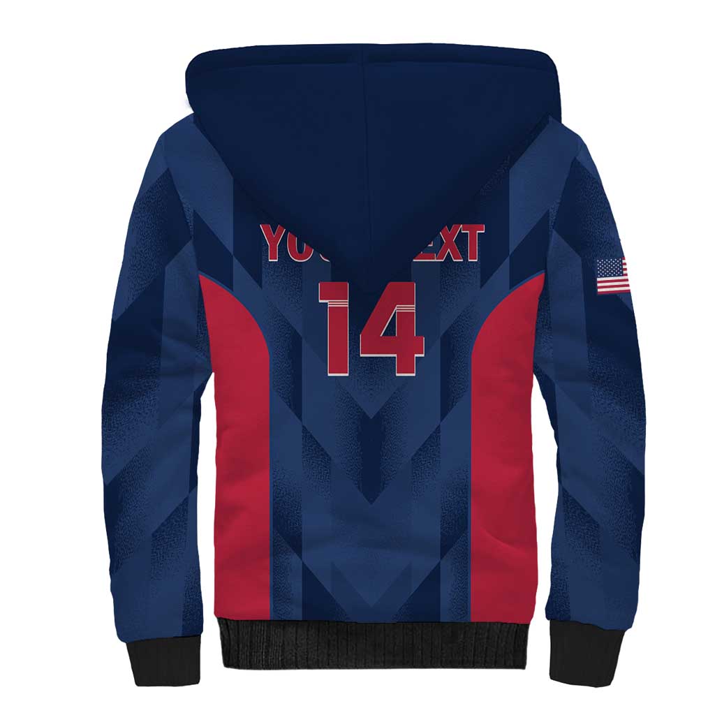 Custom USA Cricket Sherpa Hoodie Go United States Simple Version - Wonder Print Shop