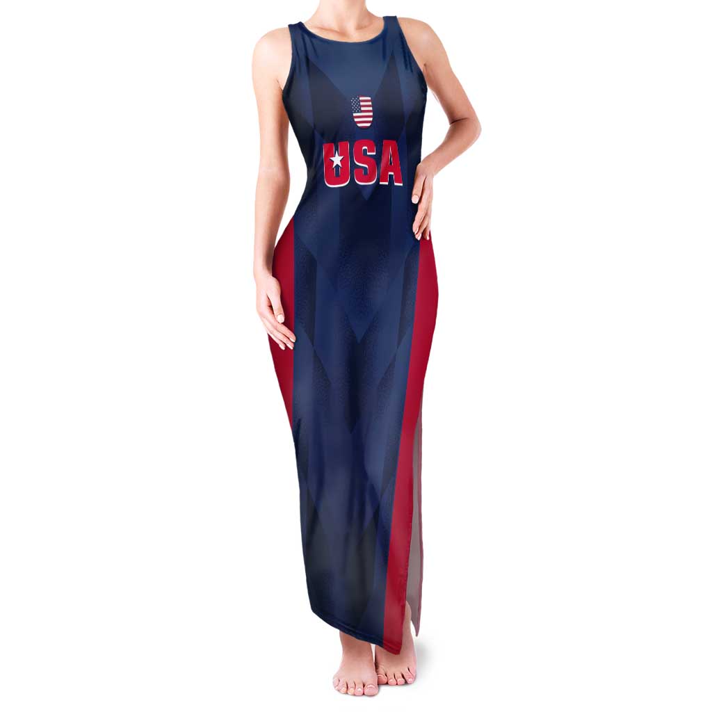 Custom USA Cricket Tank Maxi Dress Go United States Simple Version - Wonder Print Shop
