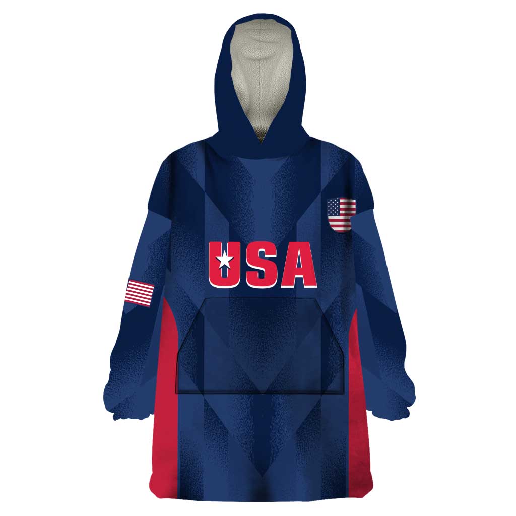 Custom USA Cricket Wearable Blanket Hoodie Go United States Simple Version - Wonder Print Shop