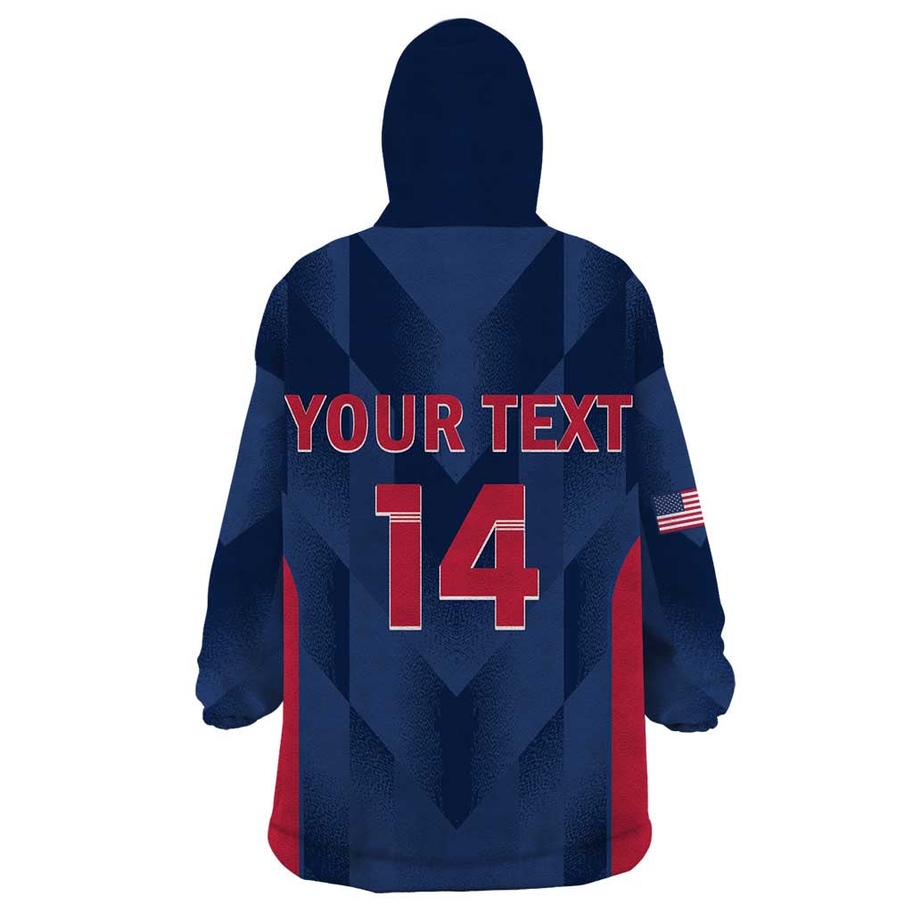 Custom USA Cricket Wearable Blanket Hoodie Go United States Simple Version - Wonder Print Shop