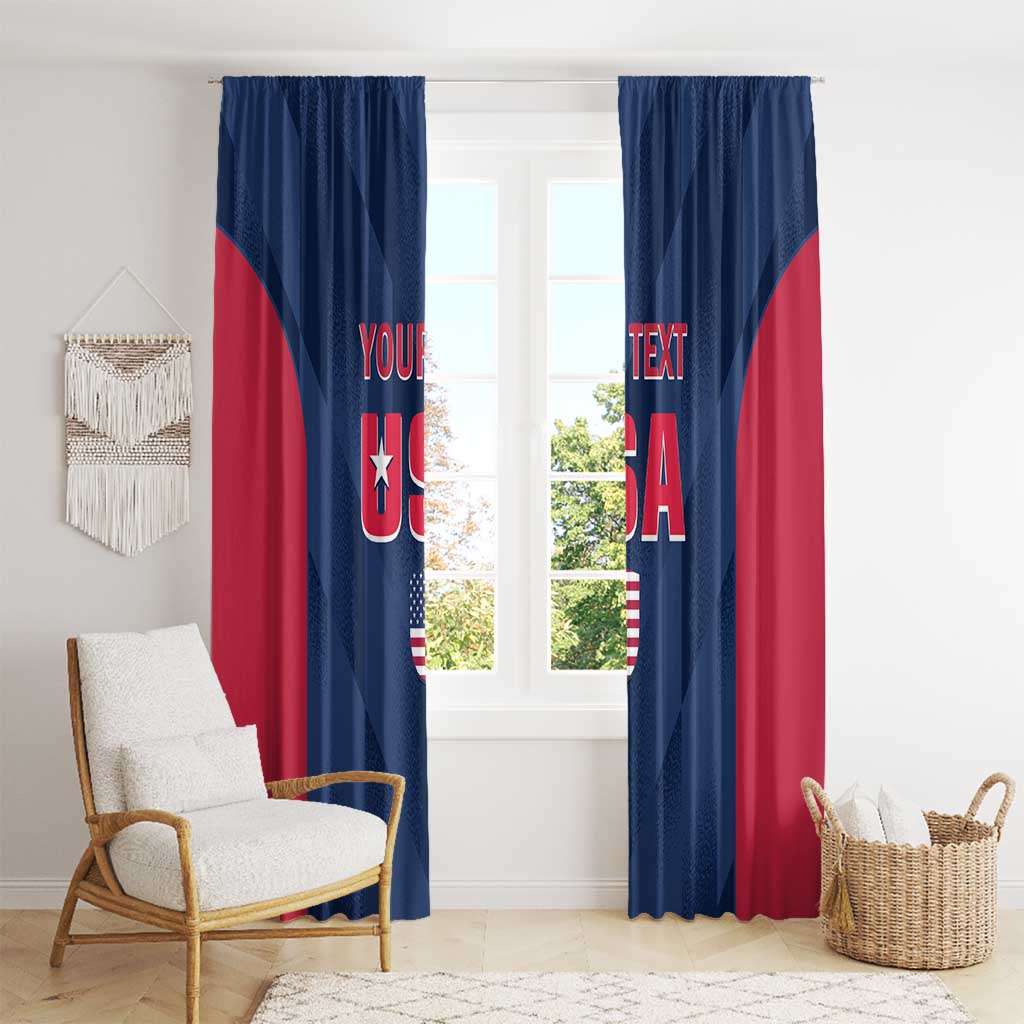 Custom USA Cricket Window Curtain Go United States Simple Version - Wonder Print Shop
