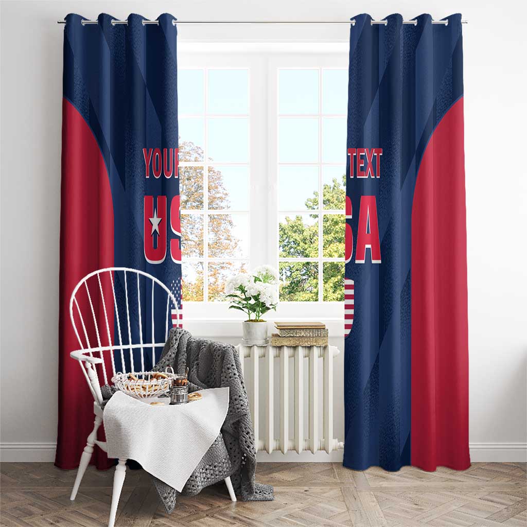 Custom USA Cricket Window Curtain Go United States Simple Version - Wonder Print Shop