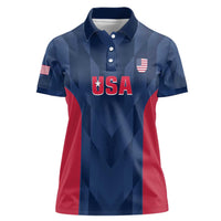 Custom USA Cricket Women Polo Shirt Go United States Simple Version - Wonder Print Shop