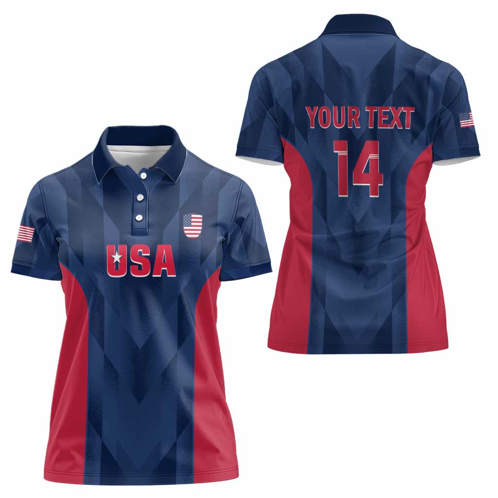 Custom USA Cricket Women Polo Shirt Go United States Simple Version - Wonder Print Shop