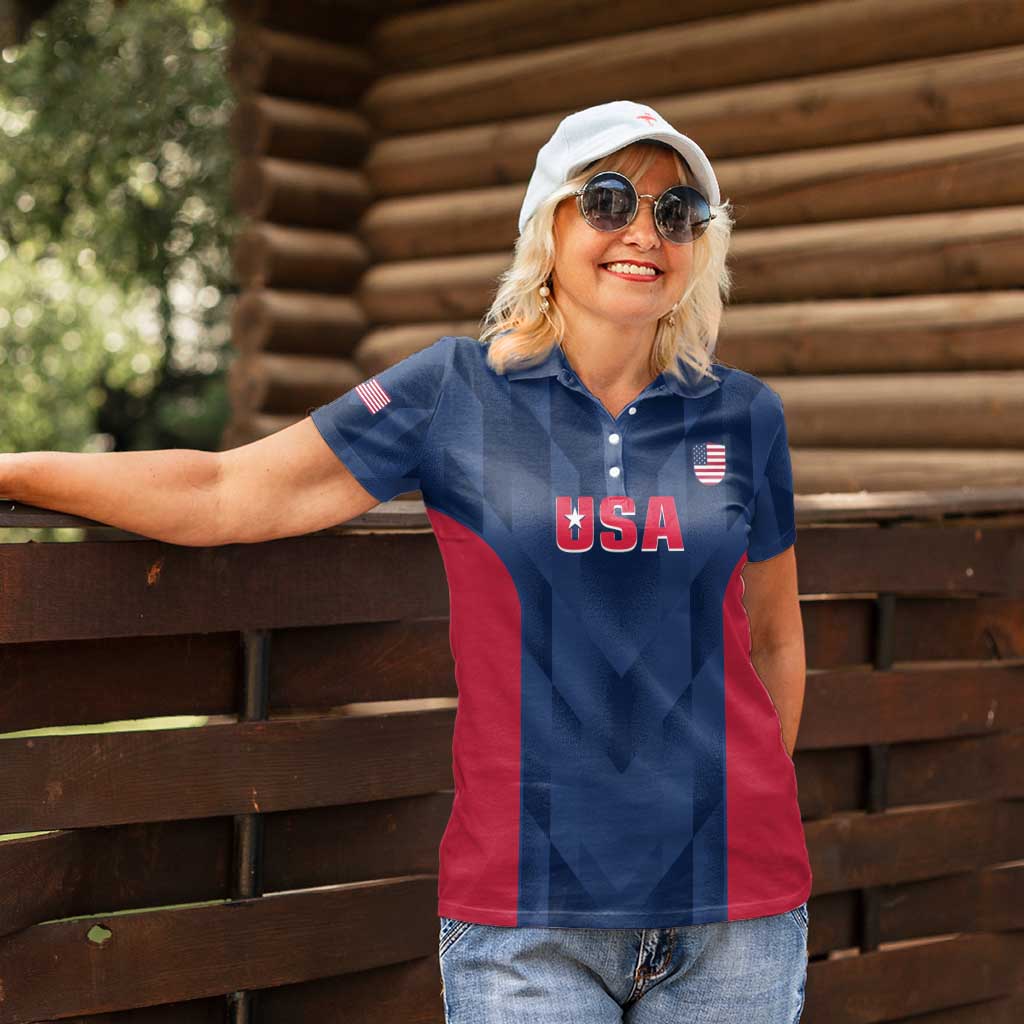 Custom USA Cricket Women Polo Shirt Go United States Simple Version - Wonder Print Shop
