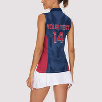 Custom USA Cricket Women Sleeveless Polo Shirt Go United States Simple Version - Wonder Print Shop