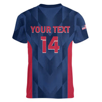 Custom USA Cricket Women V-Neck T-Shirt Go United States Simple Version - Wonder Print Shop