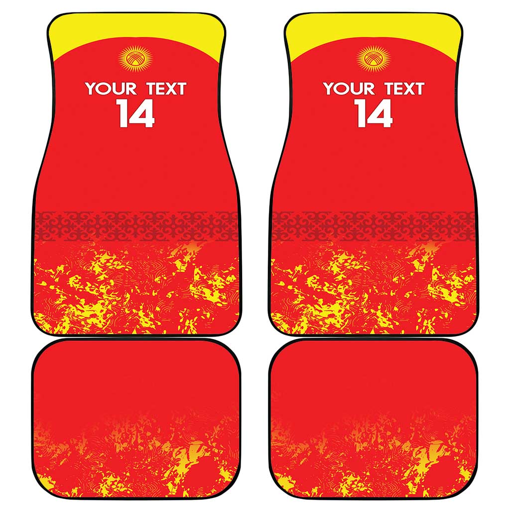 Custom Kyrgyzstan Football Car Mats Go White Falcons Sporty Style - Wonder Print Shop