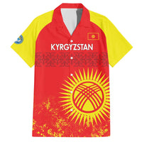 Custom Kyrgyzstan Football Family Matching Off The Shoulder Long Sleeve Dress and Hawaiian Shirt Go White Falcons Sporty Style - Wonder Print Shop