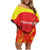 Custom Kyrgyzstan Football Family Matching Off Shoulder Short Dress and Hawaiian Shirt Go White Falcons Sporty Style - Wonder Print Shop
