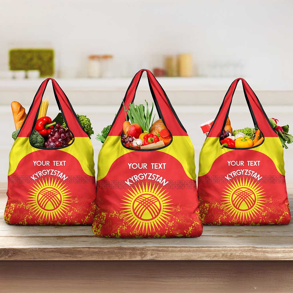 Custom Kyrgyzstan Football Grocery Bag Go White Falcons Sporty Style