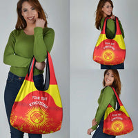 Custom Kyrgyzstan Football Grocery Bag Go White Falcons Sporty Style