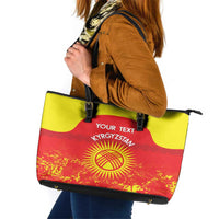 Custom Kyrgyzstan Football Leather Tote Bag Go White Falcons Sporty Style - Wonder Print Shop