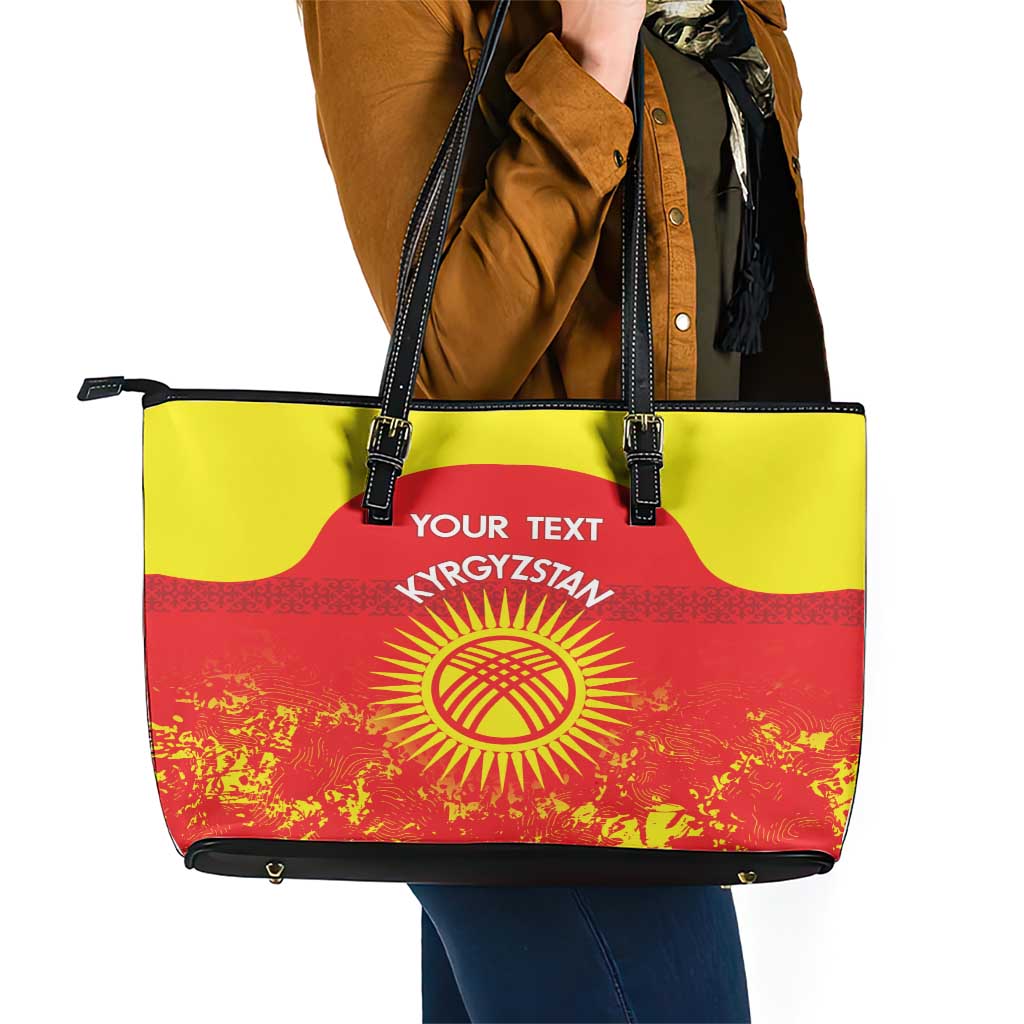 Custom Kyrgyzstan Football Leather Tote Bag Go White Falcons Sporty Style - Wonder Print Shop