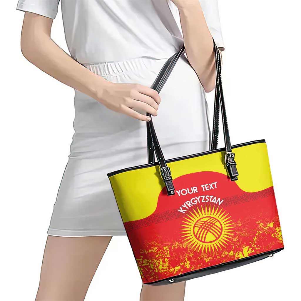 Custom Kyrgyzstan Football Leather Tote Bag Go White Falcons Sporty Style - Wonder Print Shop