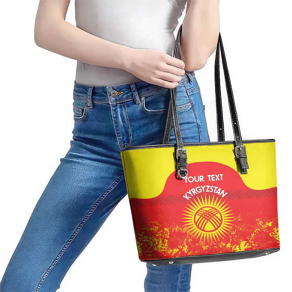 Custom Kyrgyzstan Football Leather Tote Bag Go White Falcons Sporty Style - Wonder Print Shop