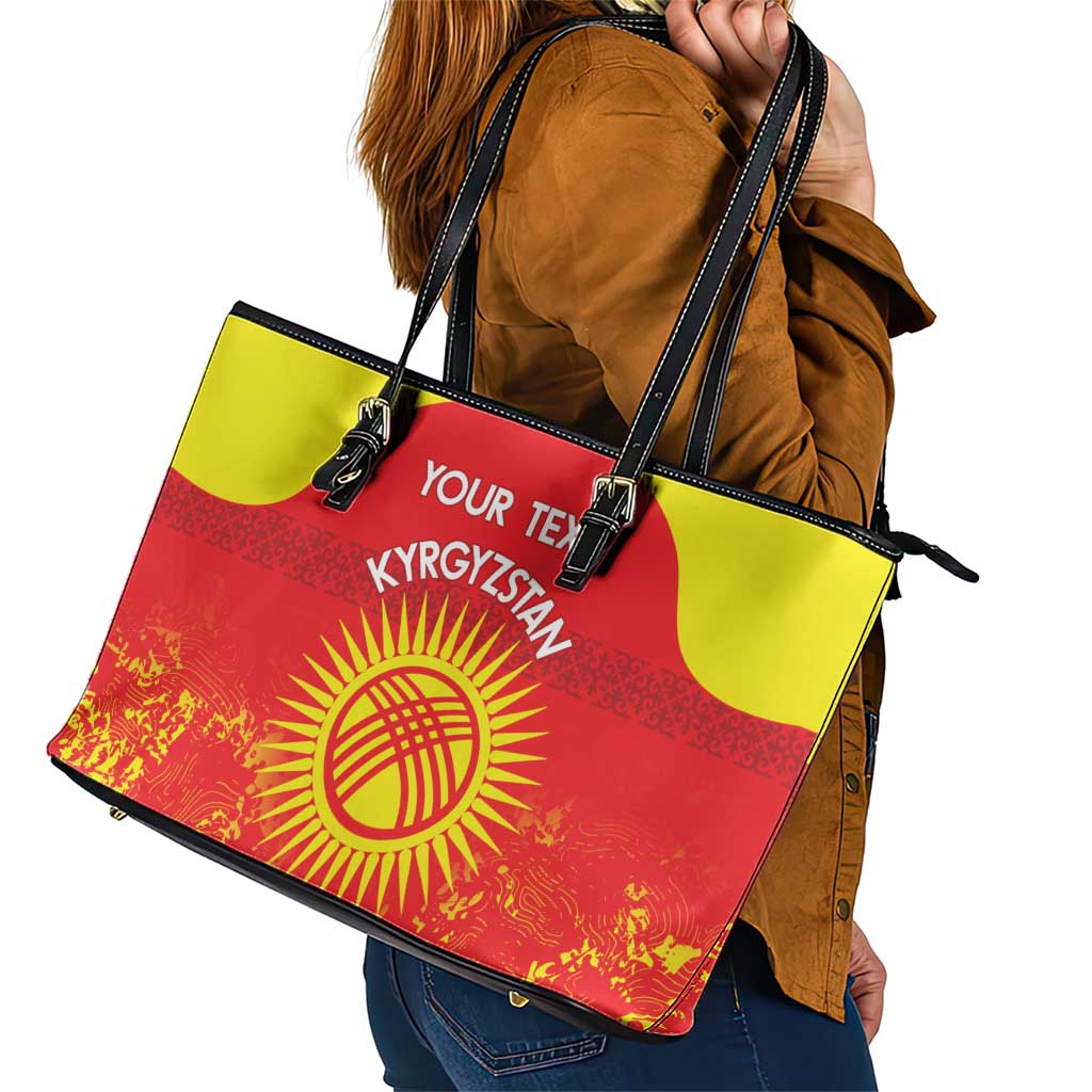 Custom Kyrgyzstan Football Leather Tote Bag Go White Falcons Sporty Style - Wonder Print Shop