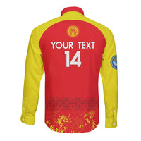 Custom Kyrgyzstan Football Long Sleeve Button Shirt Go White Falcons Sporty Style - Wonder Print Shop