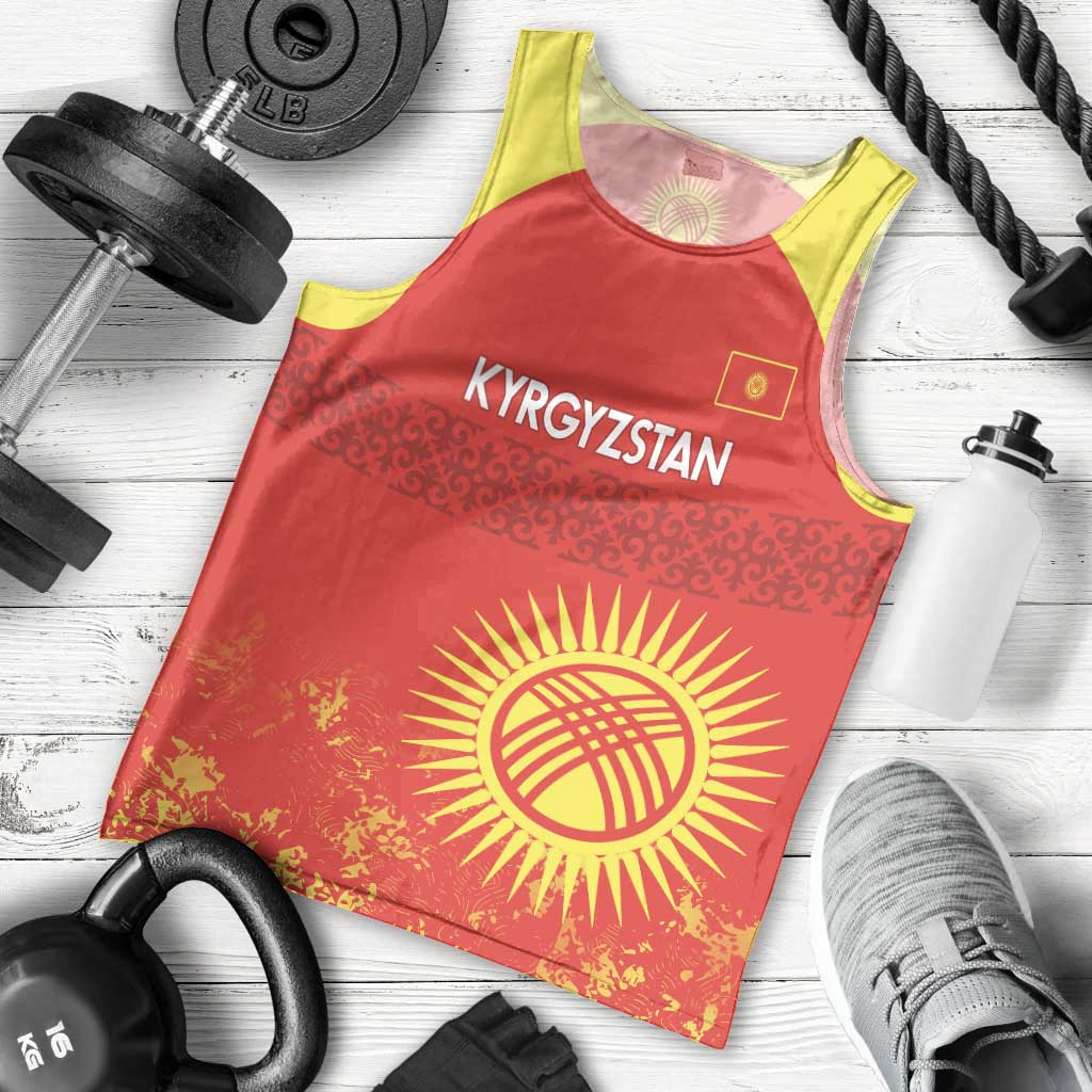 Custom Kyrgyzstan Football Men Tank Top Go White Falcons Sporty Style - Wonder Print Shop