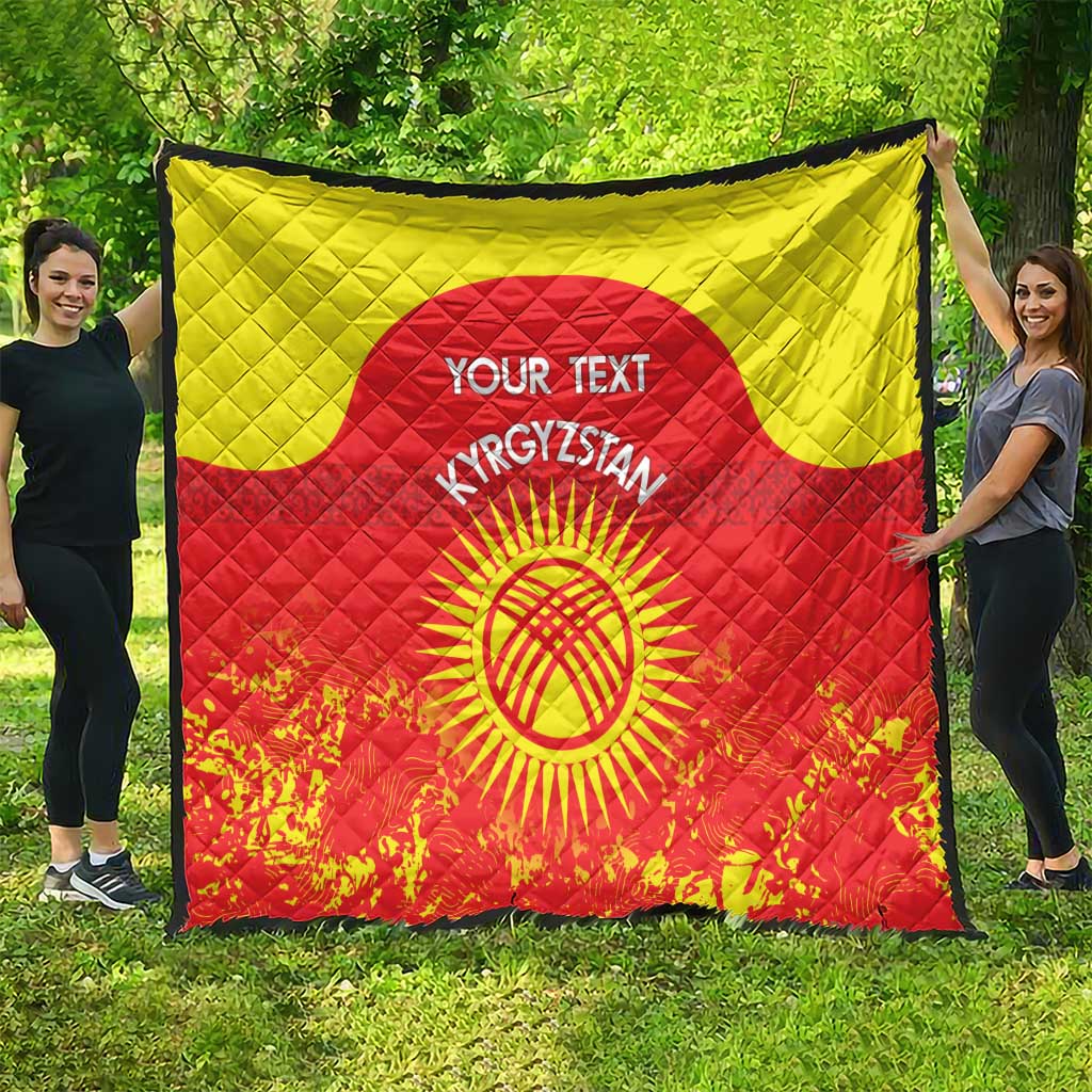 Custom Kyrgyzstan Football Quilt Go White Falcons Sporty Style - Wonder Print Shop