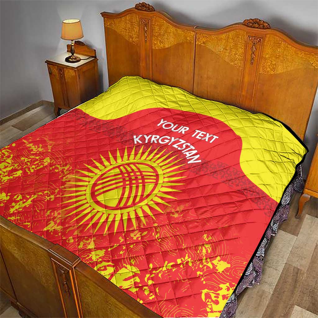 Custom Kyrgyzstan Football Quilt Go White Falcons Sporty Style - Wonder Print Shop