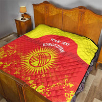 Custom Kyrgyzstan Football Quilt Go White Falcons Sporty Style - Wonder Print Shop