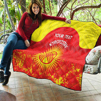 Custom Kyrgyzstan Football Quilt Go White Falcons Sporty Style - Wonder Print Shop
