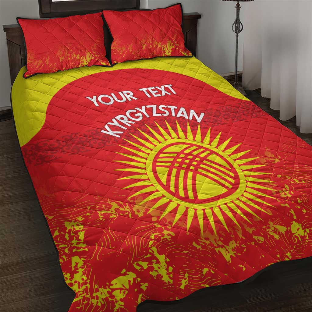 Custom Kyrgyzstan Football Quilt Bed Set Go White Falcons Sporty Style - Wonder Print Shop