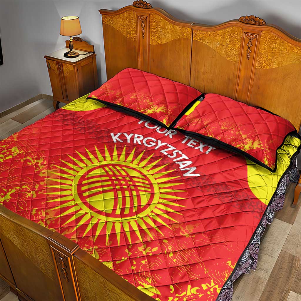 Custom Kyrgyzstan Football Quilt Bed Set Go White Falcons Sporty Style - Wonder Print Shop