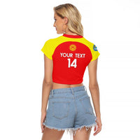 Custom Kyrgyzstan Football Raglan Cropped T Shirt Go White Falcons Sporty Style - Wonder Print Shop