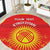 Custom Kyrgyzstan Football Round Carpet Go White Falcons Sporty Style