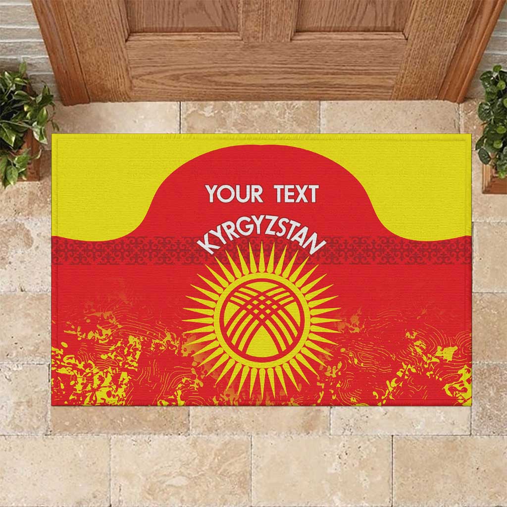 Custom Kyrgyzstan Football Rubber Doormat Go White Falcons Sporty Style - Wonder Print Shop