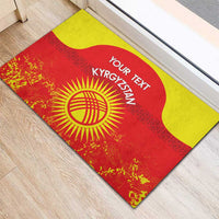 Custom Kyrgyzstan Football Rubber Doormat Go White Falcons Sporty Style - Wonder Print Shop