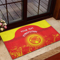 Custom Kyrgyzstan Football Rubber Doormat Go White Falcons Sporty Style - Wonder Print Shop