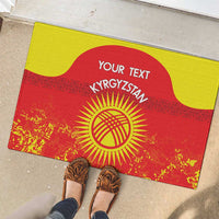 Custom Kyrgyzstan Football Rubber Doormat Go White Falcons Sporty Style - Wonder Print Shop