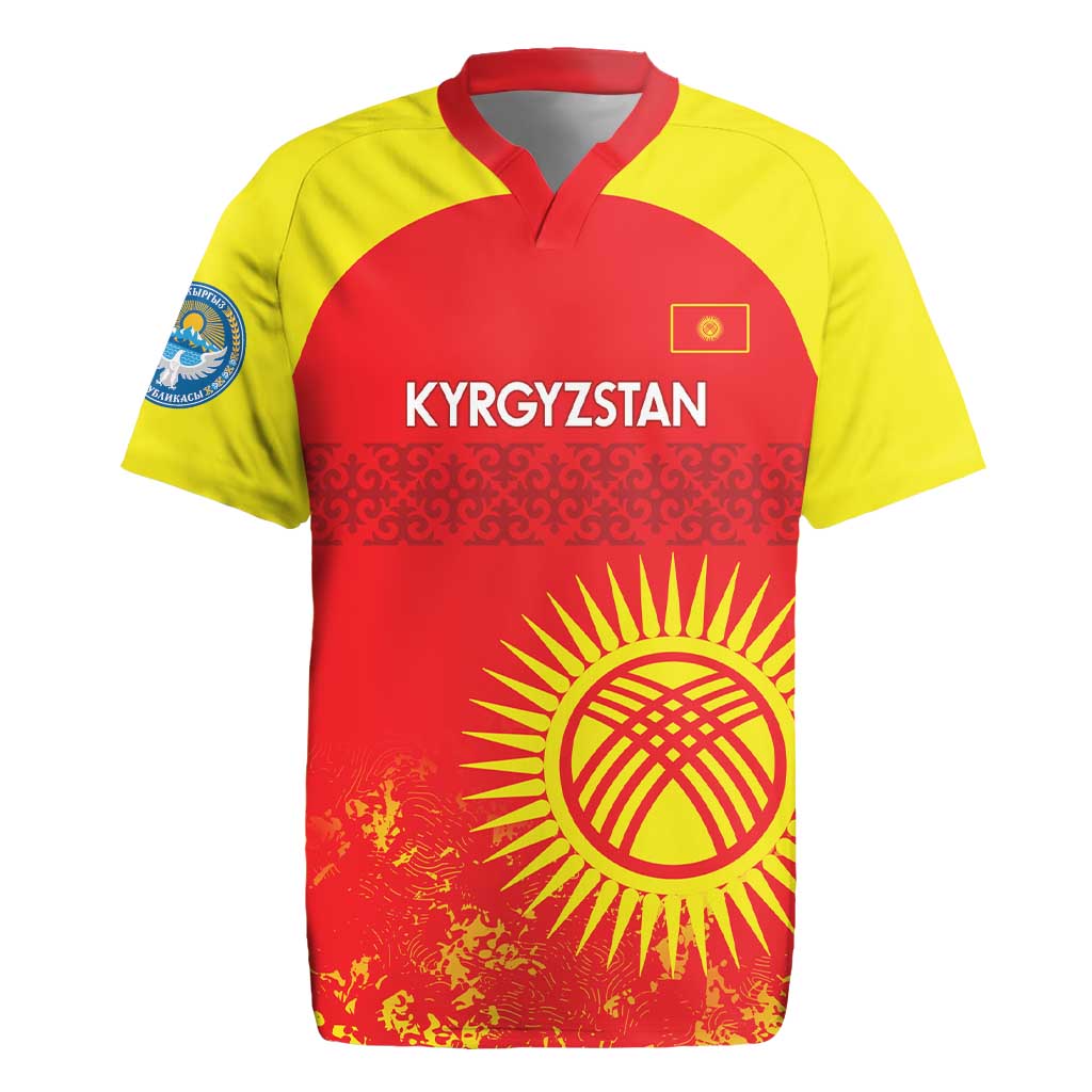 Custom Kyrgyzstan Football Rugby Jersey Go White Falcons Sporty Style - Wonder Print Shop