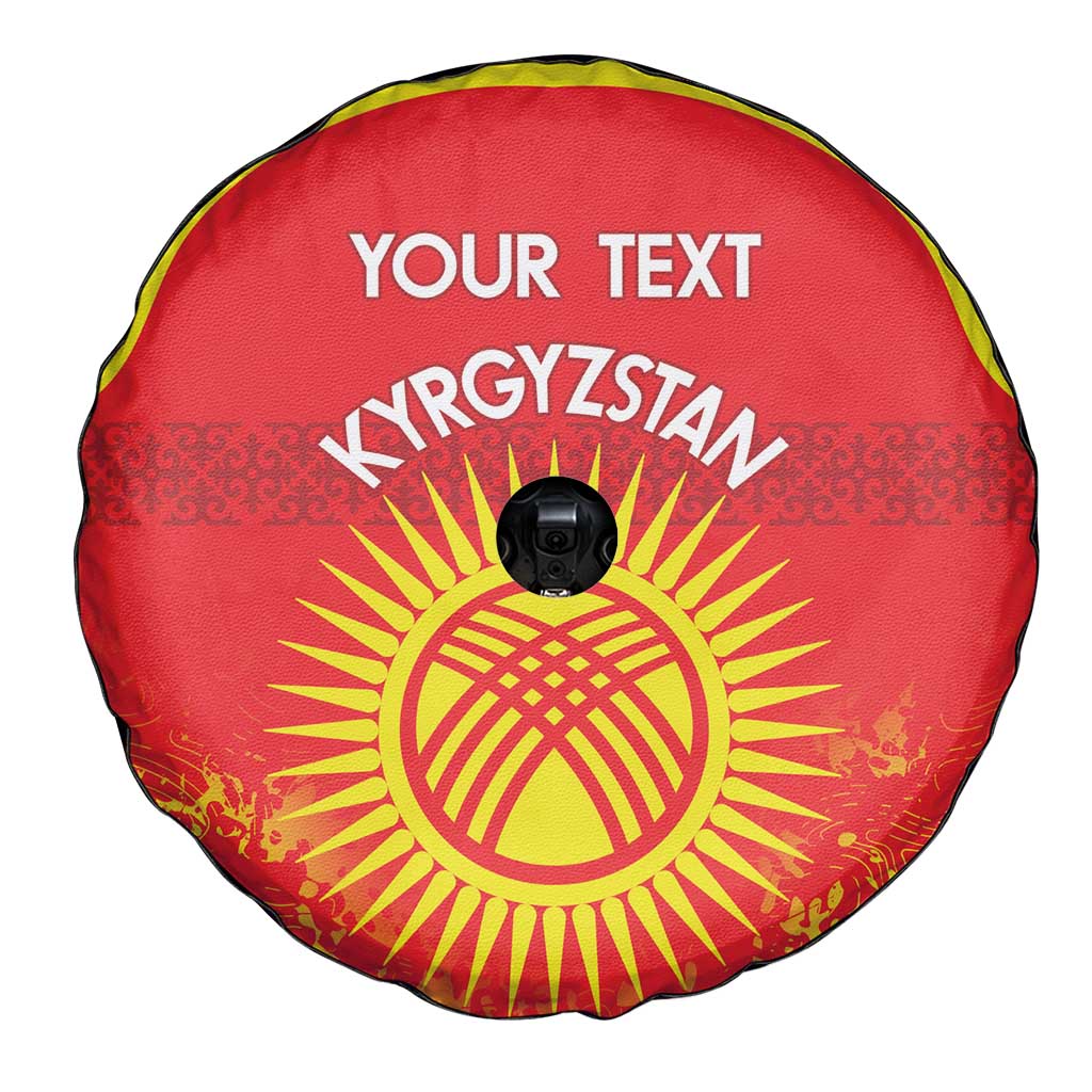 Custom Kyrgyzstan Football Spare Tire Cover Go White Falcons Sporty Style - Wonder Print Shop